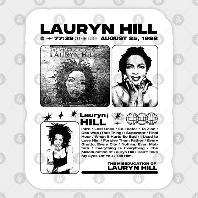 Lauryn Hill Fugees The Famous Vintage Retro Rock Rap Hiphop Sticker by beckhamwarren